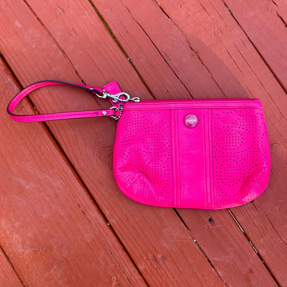 Pink Coach Wristlet